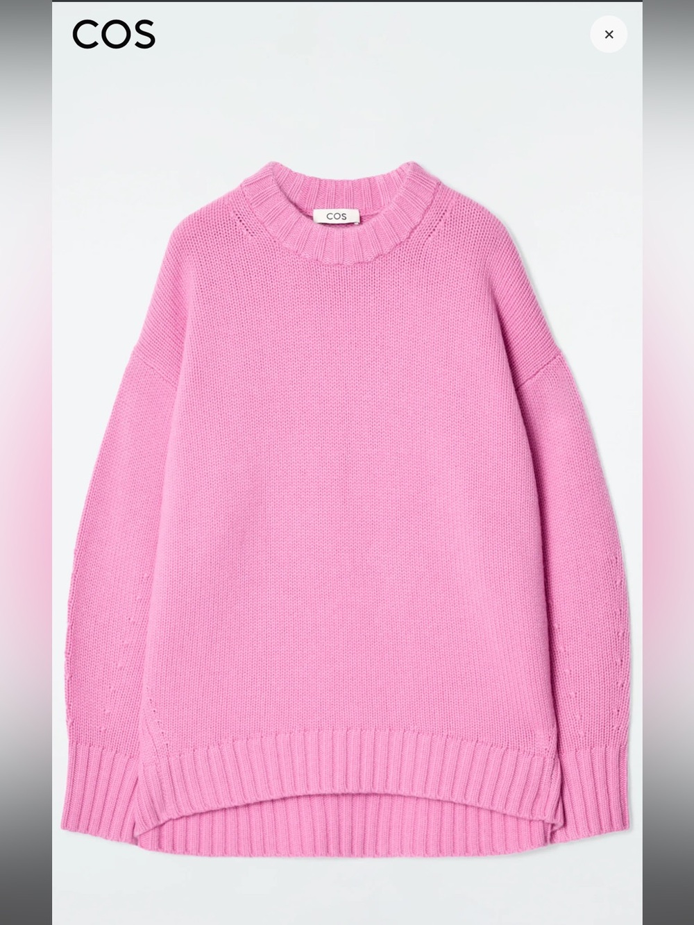 COS chunky pink cashmere size Medium